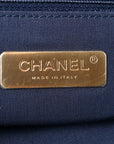 Goatskin Quilted Maxi CHNL 19 Flap Navy Blue