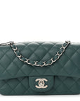 Caviar Quilted Mini Rectangular Flap Dark Turquoise