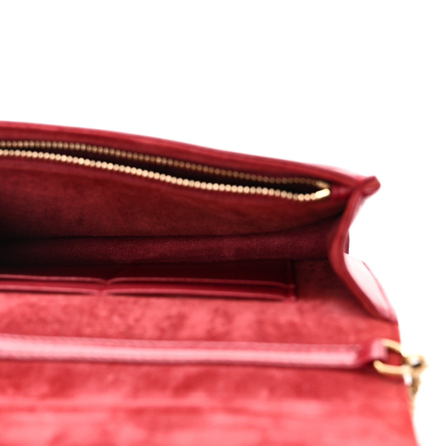 Lambskin Cannage D1ORaddict Wallet On Chain Clutch Fuchsia
