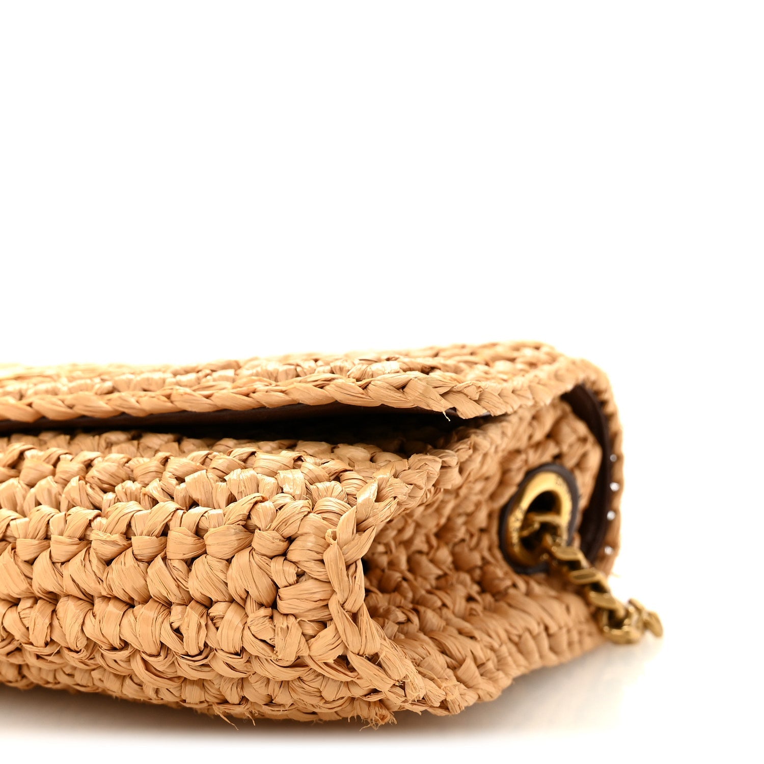 Raffia Monogram Tassel Kate 99 Dark Nude