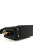 Taurillon Embellished Flower Handle Capucines BB  Black