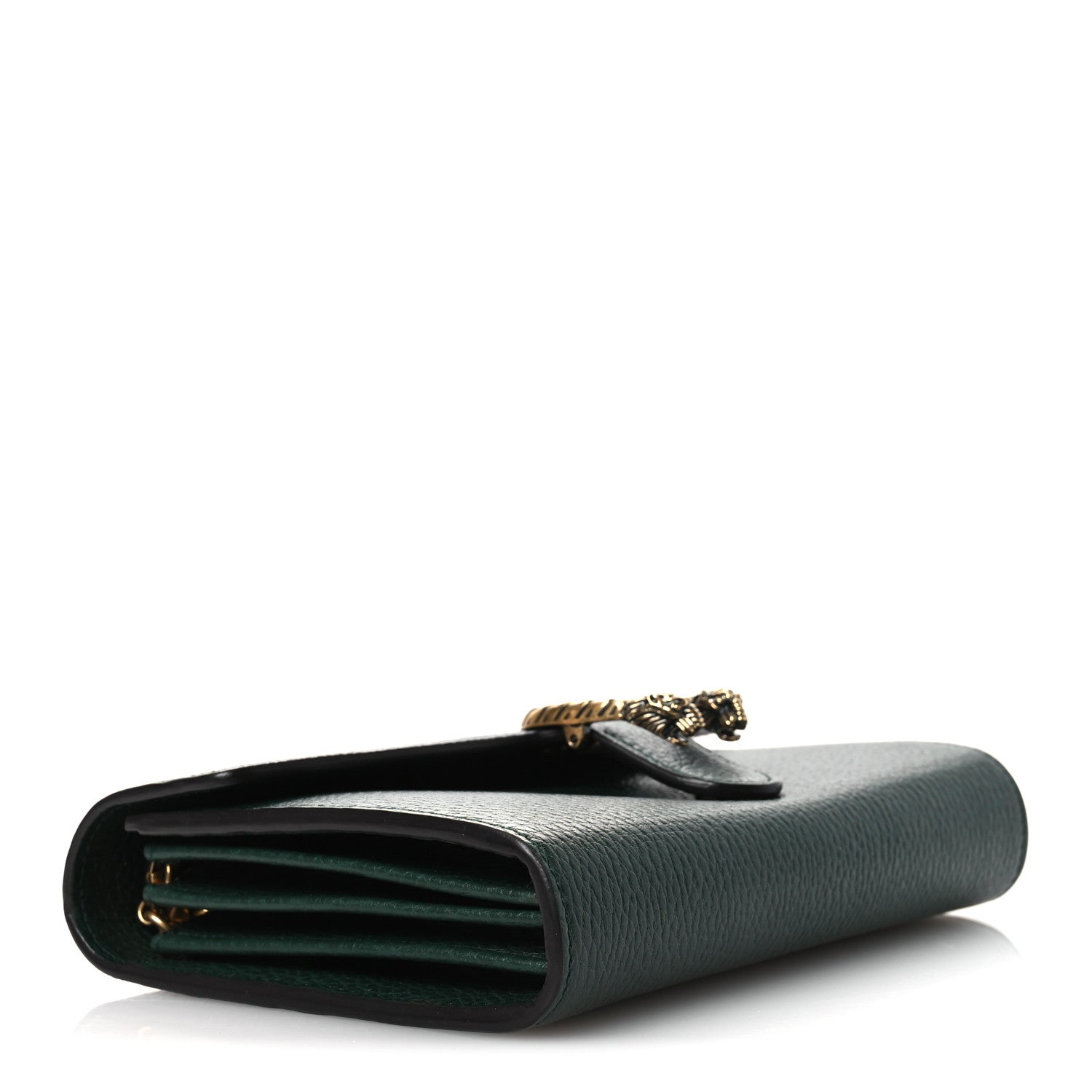 Calfskin Garden Dionysus Chain Wallet Emerald