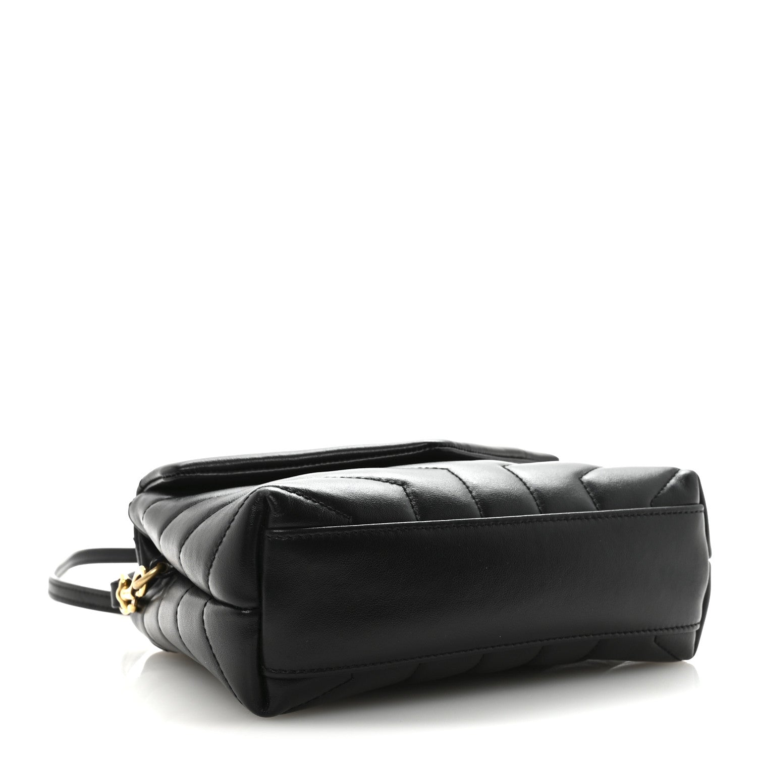 Calfskin Y Quilted Monogram Toy Loulou Crossbody Bag Black