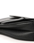 Grained Calfskin Mini Saddle Bag Black