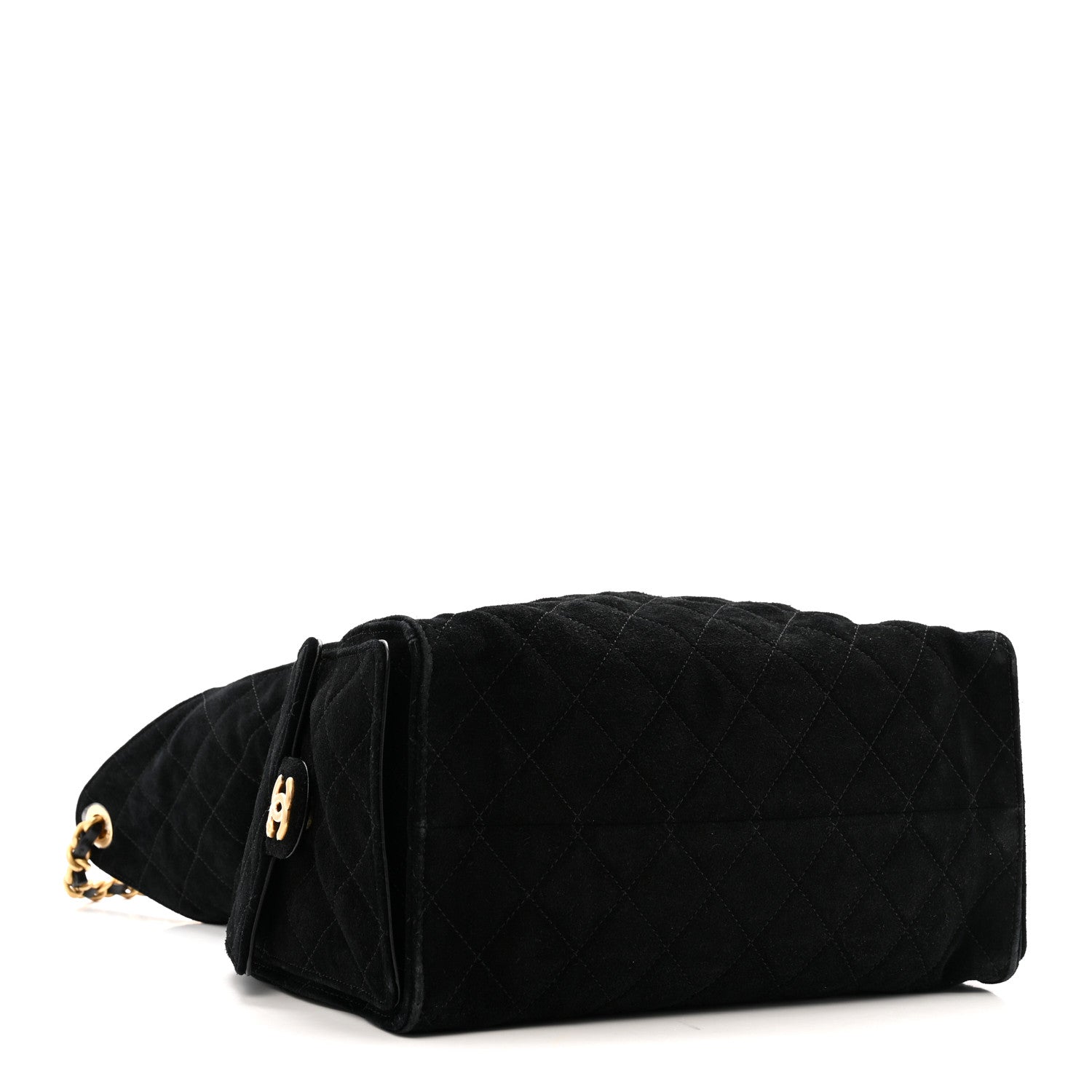 Suede Quilted Medium CHNL 25 Handbag Black