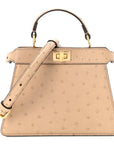 Ostrich Shiny Nappa Petite Peekaboo I SEE U Satchel Sasso