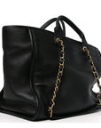 Calfskin Medium Deauville Tote Black Multicolor