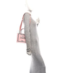 Canvas Embroidered Book Cover Mini Book Tote Pink Green