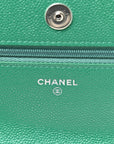 Caviar Quilted Wallet On Chain WOC Green