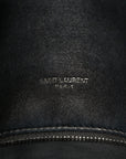 Lambskin Quilted Monogram Monochrome Medium Loulou Puffer Chain Satchel Black