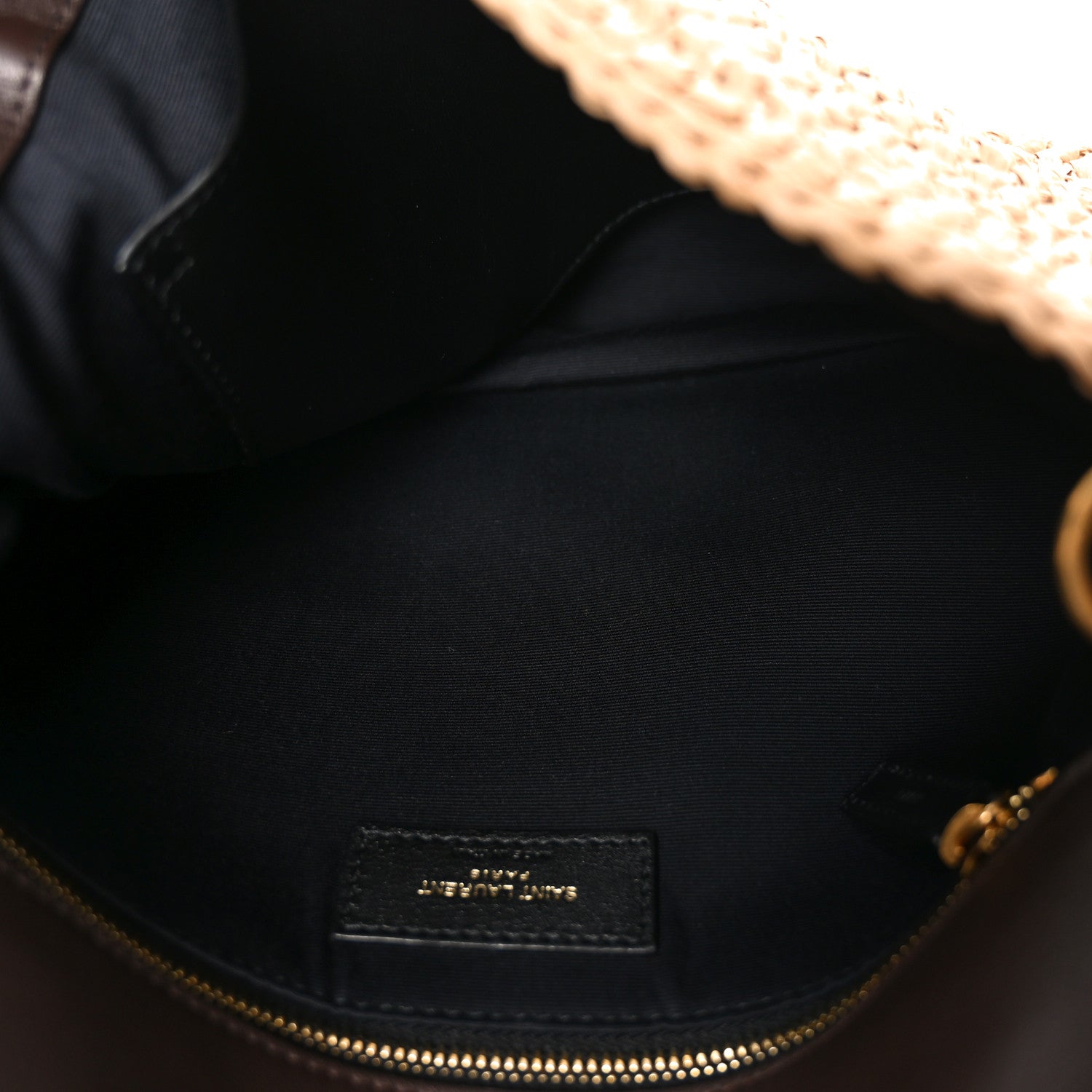 Raffia Calfskin Monogram Medium Niki Chain Satchel Natural