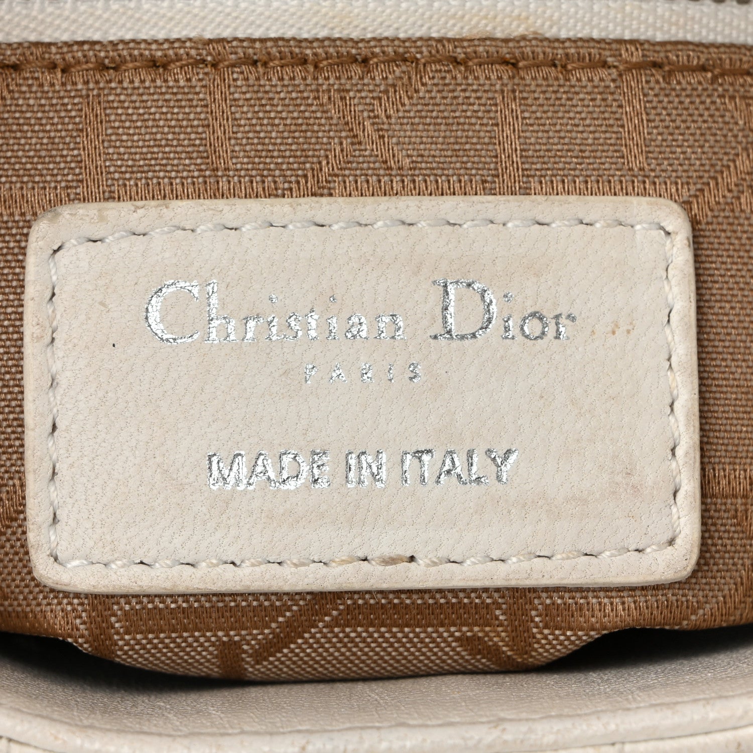 Lambskin Cannage Mini Lady D1OR White