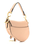 Grained Calfskin Mini Saddle Bag Beige