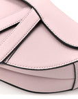 Grained Calfskin Mini Saddle Bag Light Pink