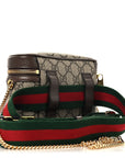 GG Supreme Monogram Textured Dollar Calfskin Web Ophidia Belt Bag 110 44 Beige Ebony New Acero