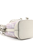 Crystal Vitello Laminato FF Mini Mon Tresor Bucket Bag Crystal Argento