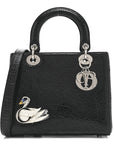 Ceramic Effect Deerskin Jeweled Swan Lady D1OR Black
