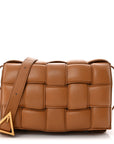 Nappa Maxi Intreccio Padded Cassette Crossbody Bag Caramel