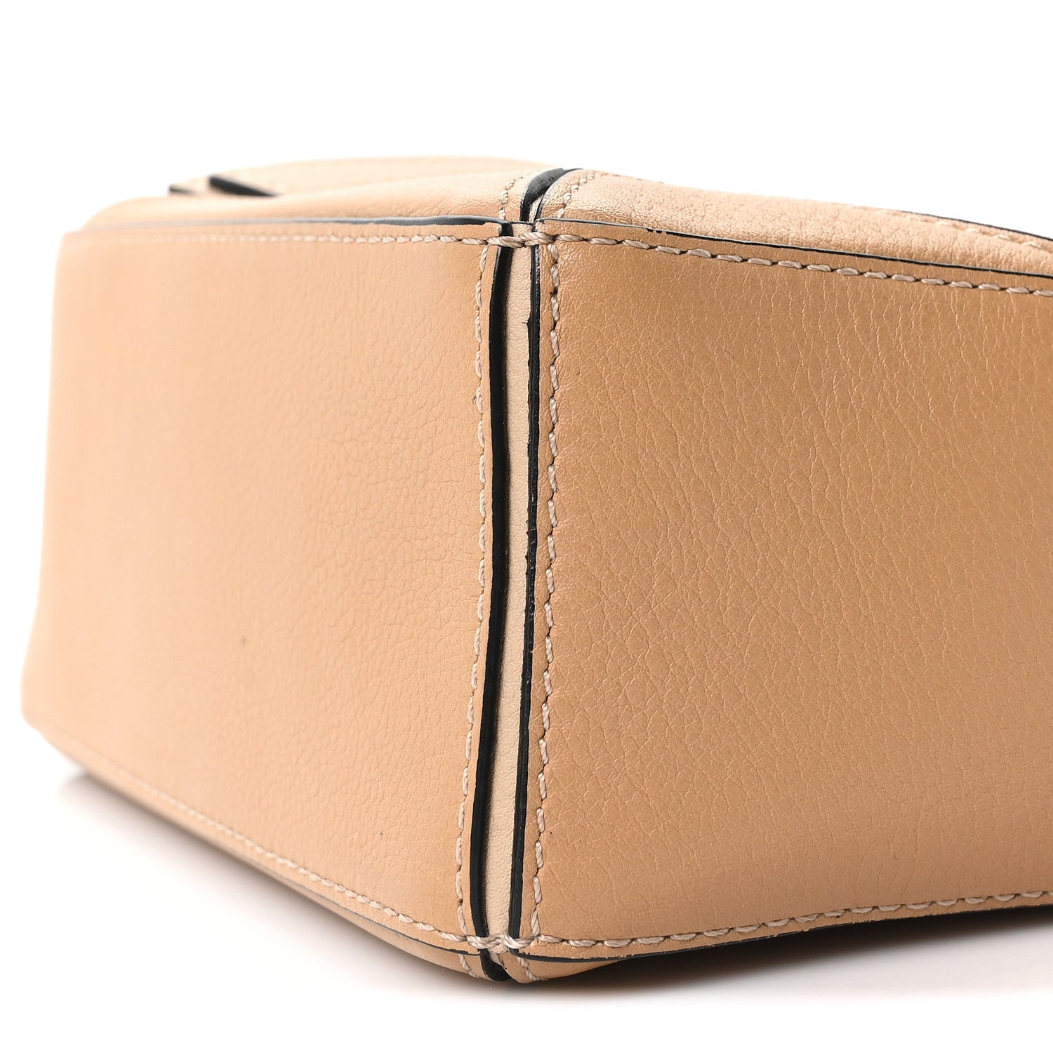 Calfskin Mini Woven Puzzle Bag Beige White