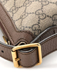 GG Supreme Monogram Web Small Ophidia Half Moon Hobo Brown
