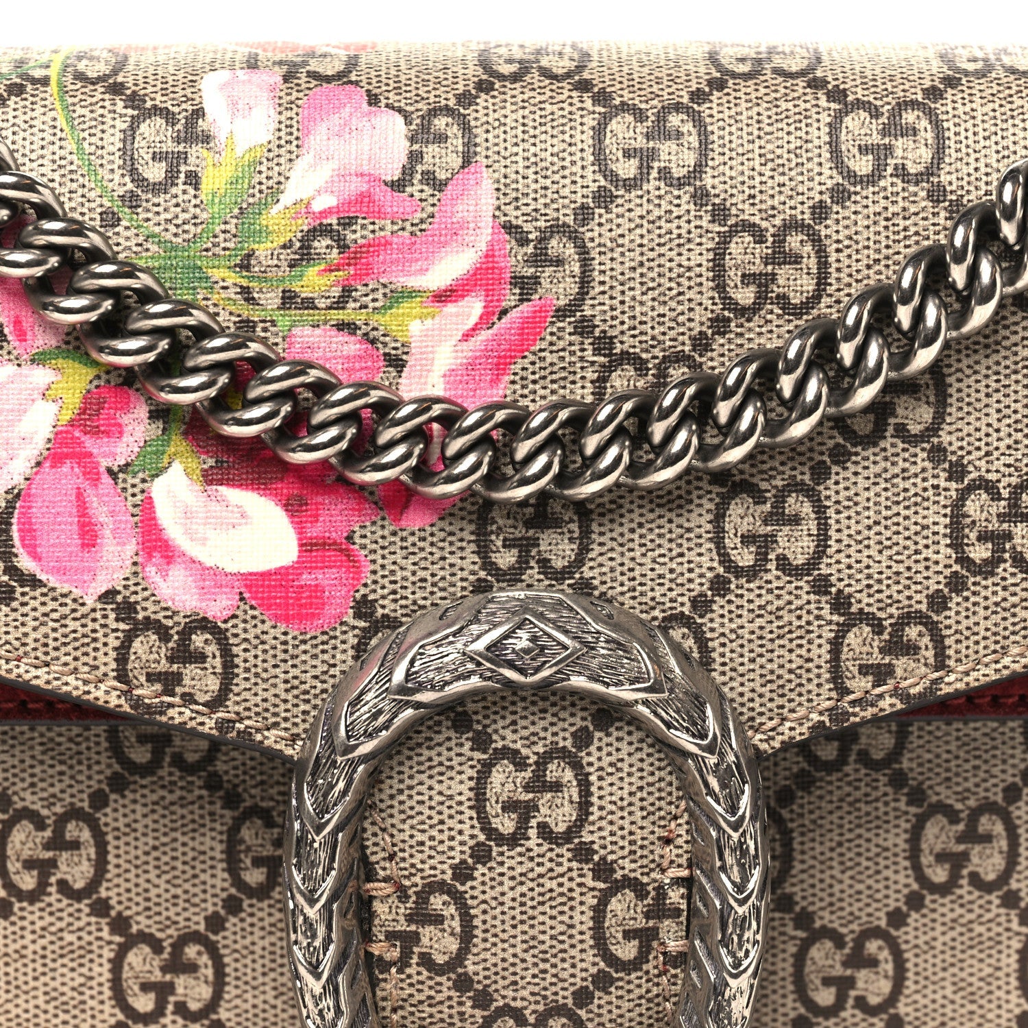 GG Supreme Monogram Blooms Small Dionysus Shoulder Bag Beige Multicolor Dry Rose