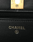 Pearly Caviar Quilted Fit For You Wallet On Chain WOC Black