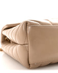 Calfskin Y Quilted Monogram Small Loulou Chain Satchel Dark Beige