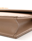 Grain De Poudre Matelasse Chevron Monogram Envelope Chain Wallet Dark Beige