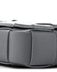 Grained Calfskin Maxi Intrecciato Cassette Crossbody Bag Thunder