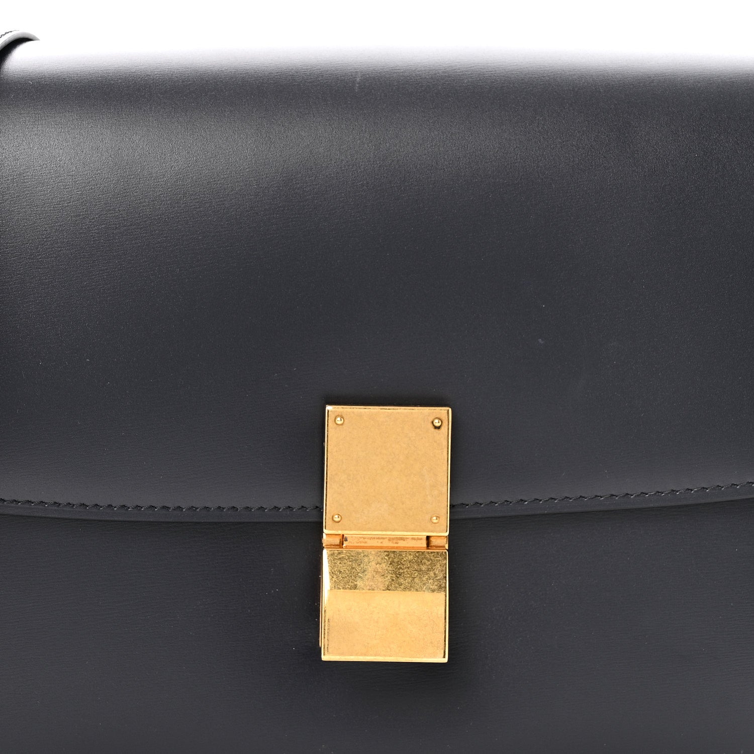 Box Calfskin Medium Classic Box Flap Bag Navy