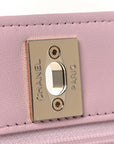 Lambskin Quilted Trendy Chain CC Wallet On Chain WOC Light Pink