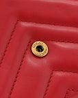 Calfskin Matelasse GG Marmont Chain Wallet Hibiscus Red