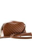 Glazed Calfskin Matelasse Diagonal Small GG Marmont Chain Shoulder Bag Cuir
