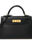 Chevre Chamkila Mini Kelly Sellier 20 Black