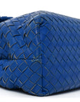 Nappa Intrecciato Medium Olimpia Shoulder Bag Blue