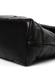 Lambskin Quilted Medium Loulou Puffer Monogram Chain Satchel Black