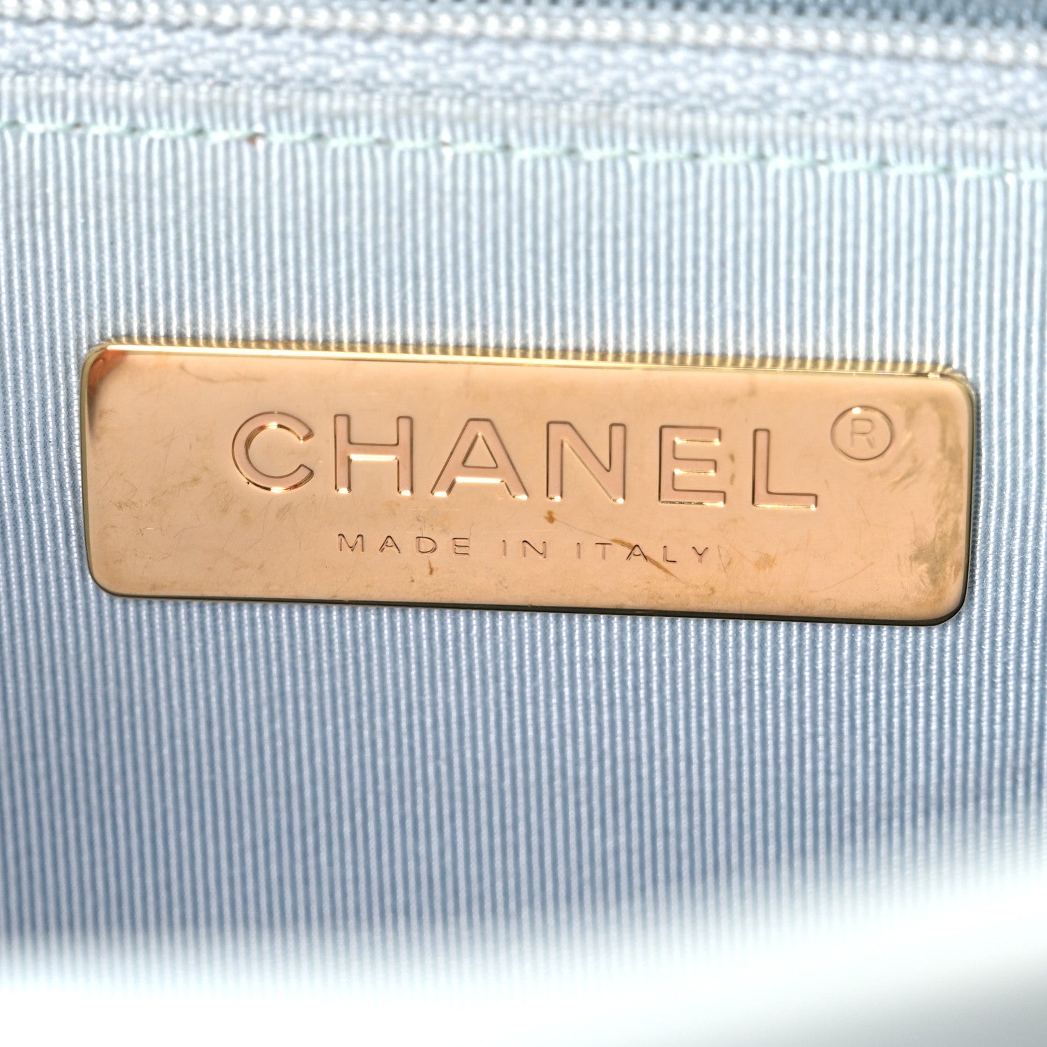 Lambskin Quilted Large CHNL 19 Flap Light Blue