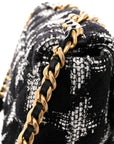 Tweed Quilted Maxi CHNL 19 Flap Black White