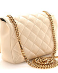 Nappa Quilted Small Medusa Chain Crossbody White