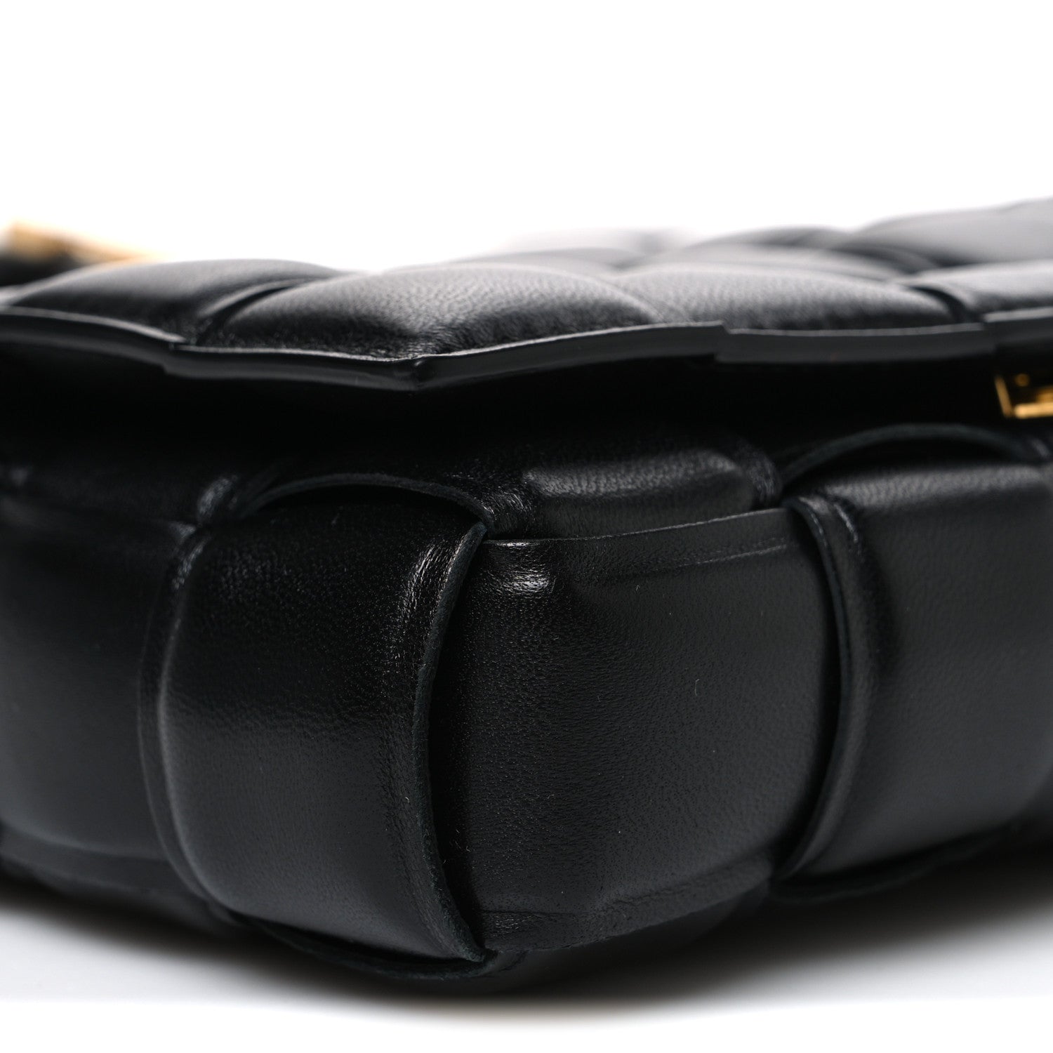 Nappa Maxi Intreccio Small Padded Cassette Crossbody Bag Black