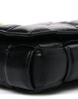 Nappa Maxi Intreccio Small Padded Cassette Crossbody Bag Black