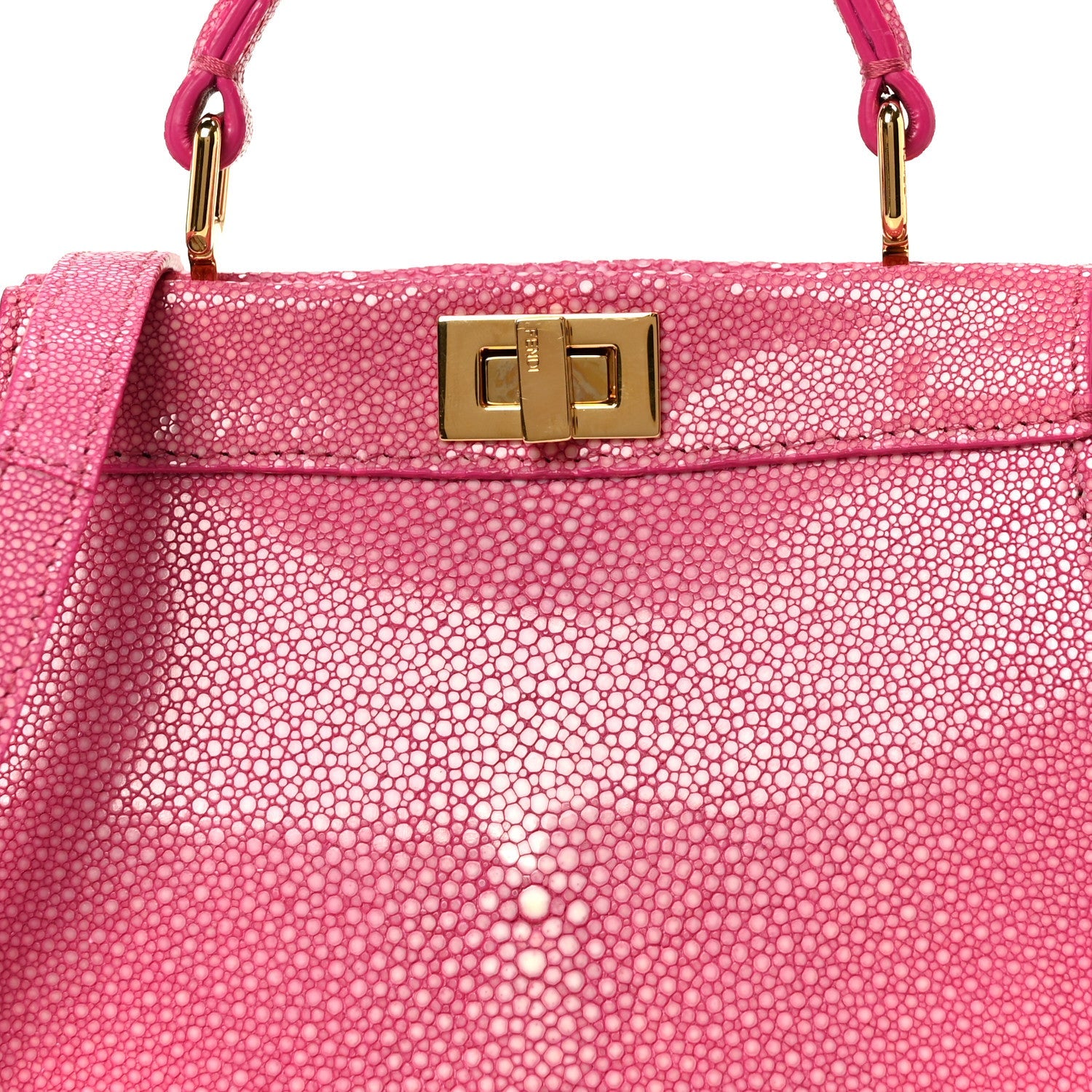 Stingray Shiny Nappa Petite Peekaboo I SEE U Satchel Ciclamino Pilar