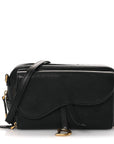Goatskin Double Saddle Pouch Black