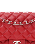 Caviar Quilted Jumbo Double Flap Red
