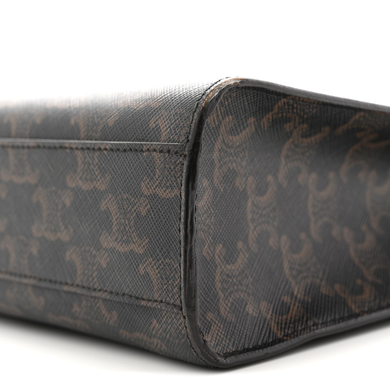 Triomphe Canvas Calfskin Small Vertical Cabas Tan