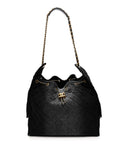 Washed Denim Quilted Large CHNL 25 Handbag Black