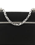 Satin Crystal Pave Medium Sicily Tubes Black