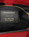 Derby Calfskin House Check Medium Banner Tote Russet Red