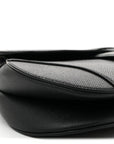 Grained Calfskin Saddle Bag Black