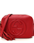 Pebbled Calfskin Small Soho Disco Bag Vibrant Red